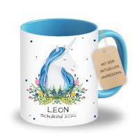 WishOf.Me - LOOXIS Personalisierte Tasse für Kinder – Einhorn, 325ml, Keramik