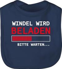WishOf.Me - Lustiges Baby-Lätzchen mit Spruch - Navy Blau für werdende Eltern