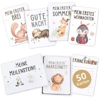 WishOf.Me - Marvelights Meilensteinkarten Baby - 50 Karten im Boho Stil