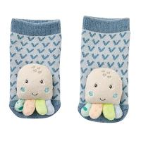 WishOf.Me - Fehn Rasselsocken Oktopus – Flauschige Babysocken für die Kleinsten