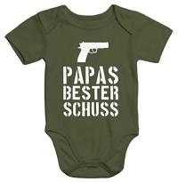 WishOf.Me - MoonWorks Papas Bester Schuß Baby Body Oliv 3-6 Monate